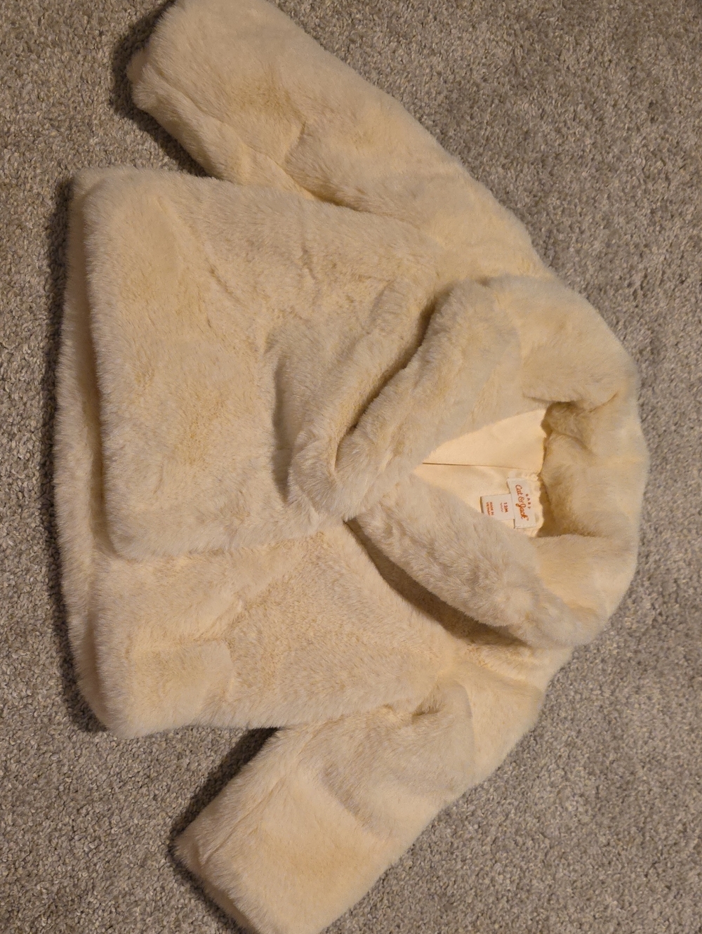Cat & Jack Cream Faux Fur Baby Jacket